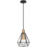 SUSPENSION LUMINAIRE FORME DIAMANT VINTAGE RÉTRO LUSTRE INDUSTRIELLE E27 40W NOIR 1PCS