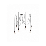 SUSPENSION STUDIO ACIER NOIR MAT 6 AMPOULES - NOIR