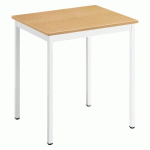 TABLE DE BUREAU MULTI-USAGE ÉCO HÊTRE 70 X 60 CM PIÈTEMENT BLANC