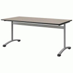 TABLE MALIBU 160X80 T5 DL STR ANTIB ACACIA/NOIR GRIS 9006
