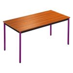 TABLE POLYVALENTE DROIT - L. 160 X P. 80 CM - PLATEAU TECK - PIEDS PRUNE