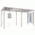 ABRI BUS MILAN 5M 1 VITRINE 1 BARDAGE LATÉRAL GRIS 7044 - PROCITY