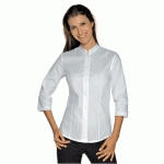 CHEMISE STRETCH COL MAO MANCHES 3/4 BLANCHE