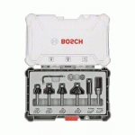 COFFRET DE FRAISES À ARASER ET DE BORDAGE 6 PIÈCES POUR DÉFONCEUSES ET AFFLEUREUSES - BOSCH - 2607017469