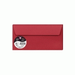 PAQUET DE 5 ENVELOPPES POLLEN 110X220MM 120G/M2 - ROUGE GROSEILLE - LOT DE 10