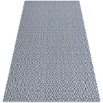 TAPIS CASA ECO SIZAL BOHO DIAMANTS 22084 BLEU FONCÉ / CRÈME, TAPIS EN COTON RECYCLÉ BLUE 192X290 CM