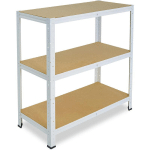 SHELFPLAZA - HOME 100X100X45CM ÉTAGÈRE CHARGE LOURDE BLANC / ETAGERE METALLIQUE 3 NIVEAUX / 175KG CAPACITÉ CHARGE / ETAGERE EN METAL, ÉTAGÈRES DE