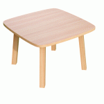 TABLE BASSE WOODY H.40 X L.60 X P.60 CM PLATEAU HÊTRE PIÈTEMENT BOIS MASSIF