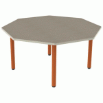 TABLE CARÉLIE OCTO Ø120 T3 STR POLY. ÉRABLE G. BEIGE/PAPAYE - MOBIDECOR