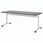TABLE MALIBU 180X80 T5 DL STRA BÉTON F186/NOIR BLC 9016
