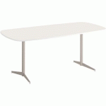 TABLE TAMARIS 190 X 80 PL.BLANC/BLANC PIET.SABLE/TRANSP. - CLEN