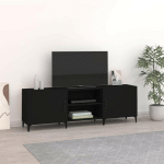 VIDAXL - MEUBLE TV NOIR 150X30X50 CM BOIS D'INGÉNIERIE