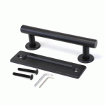 POIGNÉE DE PORTE COULISSANTE BOIS PASADENA ENTRAXE 180 MM - ACIER NOIR EMUCA