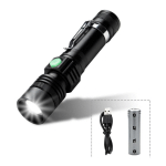 EINFEBEN - ZOOM LAMPE DE POCHE USB RECHARGEABLE ZOOMABLE,4 MODES D'ÉCLAIRAGE ETANCHE TORCHE - NOIR