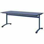 TABLE MALIBU 180X80 T5 DL STR ANTIB BLEU U525/NOIR BLEU 5005