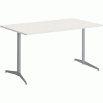 TABLE TAMARIS 160 X 80 PL.BLANC/BLANC PIET.ARGENT/ARGENT - CLEN