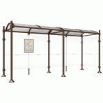 ABRI BUS PROVINCE 5 M 1 BARDAGE LAT. INOX MARRON 8017 - PROCITY