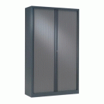 ARMOIRE HAUTE À RIDEAUX MONOBLOCS ECO-CONÇUES 198 X 120 CM ANTHRACITE-ANTHRACITE