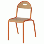 CHAISE MALIBU 4P T6 - ASS/DOS HÊTRE / ACIER ORANG 1028 - MANUTAN EXPERT