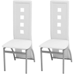 LES TENDANCES - CHAISE SIMILI CUIR BLANC ET PIEDS MÉTAL CEANEY - LOT DE 2