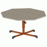 TABLE BANDANA OCT Ø120 T1/T3 PC STR POLY. EG. BEIGE/PAPAYE - MOBIDECOR