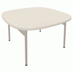 TABLE BASSE CARRÉE MOLLEN BEIGE PIED MÉTAL BEIGE - NOWY STYL