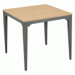 TABLE GRAND LARGE 80X80 CM STRATIFIÉ ABS - ÉRABLE/ANTHRACITE - SUNSET CREATION