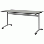 TABLE MALIBU 160X80 T6 DL ST ISOSON GRIS 1400/NOIR GRIS 9006 - MANUTAN EXPERT
