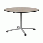 TABLE MALIBU Ø 120 T6 PC STRA ACACIA/NOIR GRIS 9006 - MANUTAN EXPERT