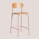 TABOURET HAUT EN SIMILICUIR (66,5 CM) WILPIER SKLUM ROSE NOISETTE - ROSE NOISETTE