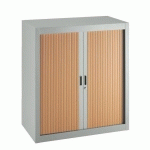 ARMOIRE À RIDEAUX DÉMONTABLES BUDGET 100 X 90 CM GRIS CLAIR-HÊTRE