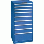 ARMOIRE BLEU SÉCU. 717X725X1450 AVEC 9 TIROIRS 200KG - LISTA