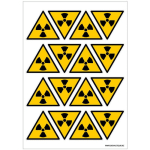 SIGNALETIQUE.BIZ FRANCE - AUTOCOLLANTS DANGER RISQUE IONISANT (C0047TPL). PLANCHE DE 36 STICKERS DANGER RADIATIONS DE 5 CM OU DE 16 STICKERS DE 7 CM