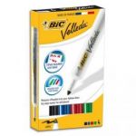 BIC POCHETTE DE 4 MARQUEURS EFFAÇABLES À SEC POINTE OGIVE ENCRE CÉTONE 4 COULEURS ASSORTIES VELLEDA 1714