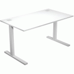 BUREAU DROIT VISUAL SANS VOILE DE FOND - 140 CM - BLANC - ARTARREDI
