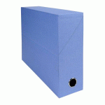 LOT DE 5 - BOÎTE DE CLASSEMENT EXACOMPTA CARTON DOS 9 CM BLEU