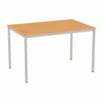 TABLE À MANGER VERSYS AVEC BASE ARGENTÉE RAL 9006 120 X 80 X 743 CM HÊTRE