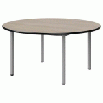 TABLE MALIBU Ø 120 T3 4P STRA ANTIB ACACIA/NOIR GRIS 9006