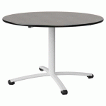 TABLE MALIBU Ø 120 T6 PC STRA ANTIB BÉTON F186/NOIR BLC 9016