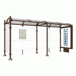 ABRI BUS PROVINCE 5 M CAISSON 1 BARDAGE AGORA MARRON 8017 - PROCITY