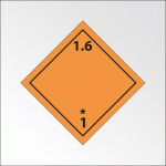 LOT DE 2 - PLAQUE DE TRANSPORT ADR - MATIÈRES ET OBJETS EXPLOSIFS 1.6 - 300 X 300 MM - VINYLE