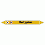 LOT DE 3 - MARQUEUR DE TUYAUTERIE - HYDROGÈNE - NFX 08-105 - VINYLE LAMINÉ 250 X 26 MM