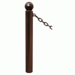 POTELET PROVINCE Ø114 MM CHAINES 1 ANNEAU BOULE MARRON 8017 - PROCITY