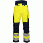 PROJOB 6514 PANTALON POLYCOTON DOUBLE - EN ISO 20471 CLASSE 3 - EN 343 3/1/X JAUNE/MARINE - TAILLE 42