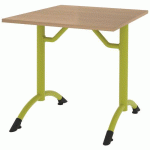 TABLE CANTATE FIXE 80X80 CM DL - HÊTRE NAT. SORANO/VERT GRANNY - RODET
