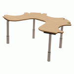 TABLE ERGO TECHNIC 3+1 RÉGLABLE COMPACT - ÉRABLE/GRIS - SUNSET CREATION