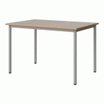 TABLE MALIBU 120X80 T6 4P STRA ALAISÉ ACACIA/GRIS 9006 - MANUTAN EXPERT