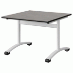 TABLE MALIBU 80X80 T3 DL STRA BÉTON F186/NOIR BLC 9016
