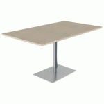 TABLE MENORCA 80X80 T6 ÉP. 24 MM STRA ABS ÉRABLE G./NOISETTE - MOBIDECOR