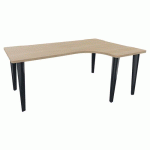 BUREAU EVIDENCE ASYMÉTRIQUE 180X120 RETOUR D CHÊNE NATUREL/ANTHRACITE - VINCO